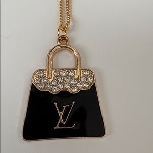 Very Cute 🔥 Gold Black Fashion Necklace Adjustable Chain with Rhinestone